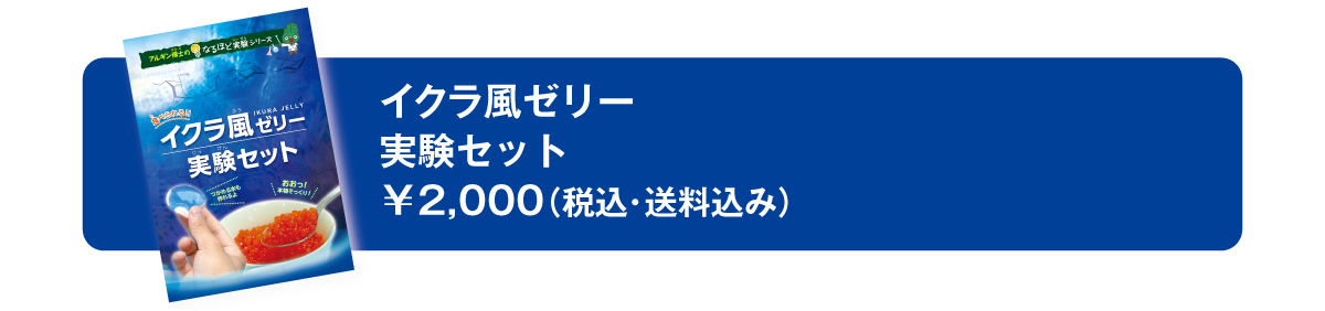 イクラ風ゼリー実験セット ￥2,000（税込・送料込み）